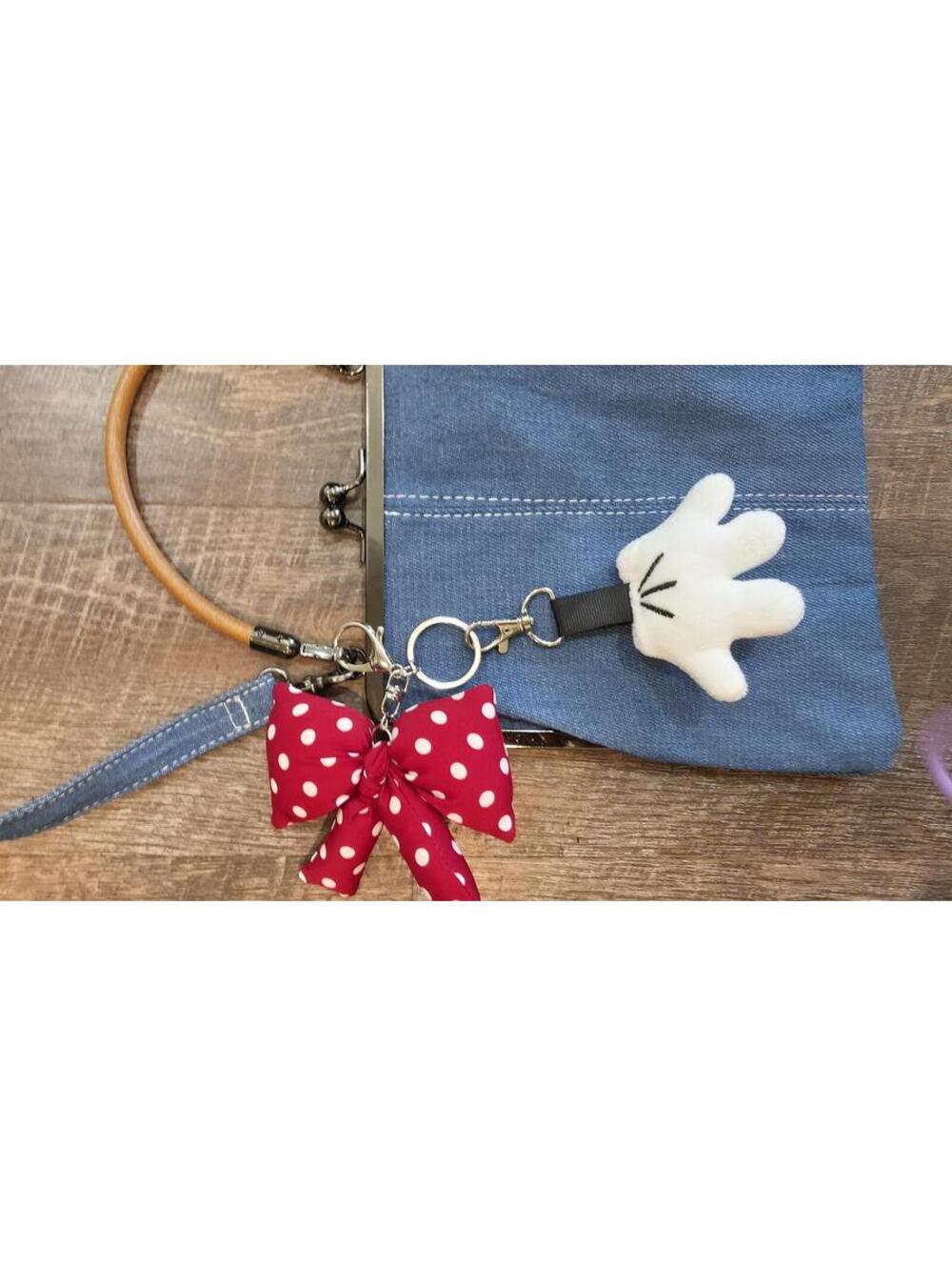 Blue Crossbody Bag Red Bow - Picture 2 of 4